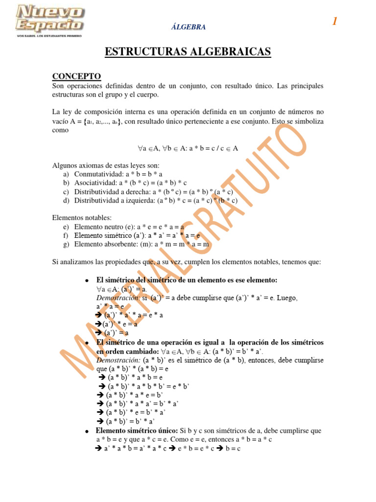Conceptos Básicos De Algebra Descargar Gratis Pdf Espacio Vectorial