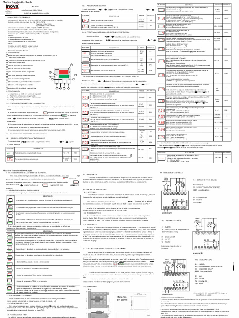 Manual Controlador Temperatura Inova 20011 | PDF | Sensor | Contraseña