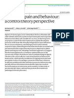 Post-Injury Pain and Behaviour: A Control Theory Perspective