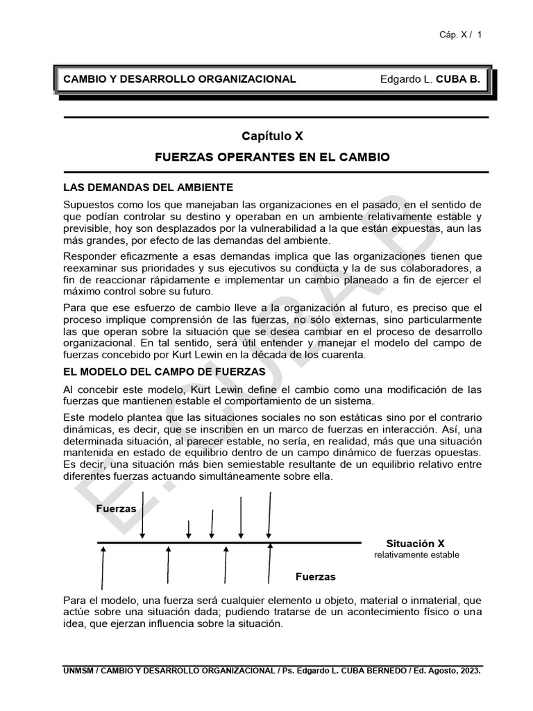 Fuerzas en el Cambio Organizacional | PDF | Comportamiento | Toma de ...