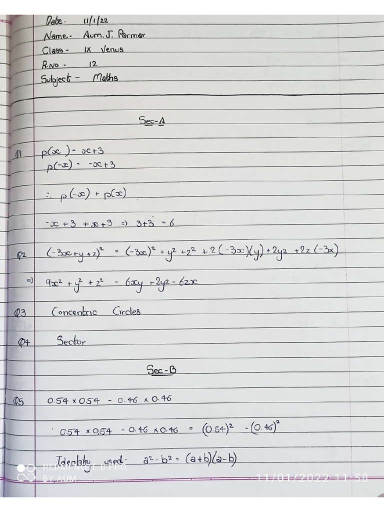 Aum Parmar Maths | PDF