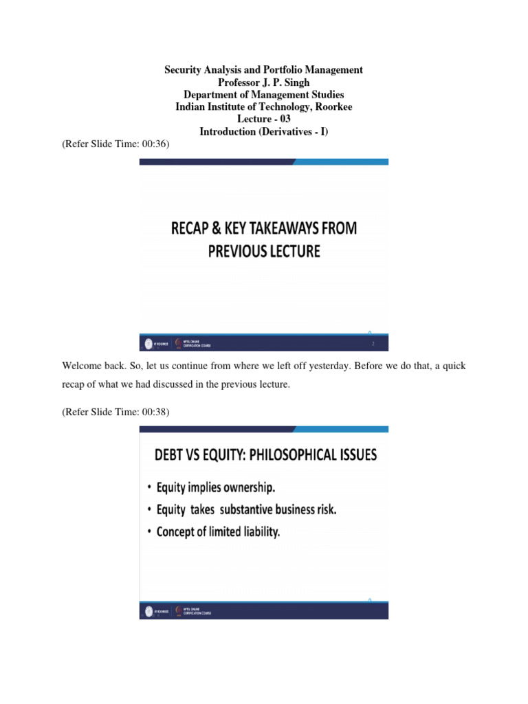Understanding Debt vs. Equity in Finance | PDF | Derivative (Finance ...