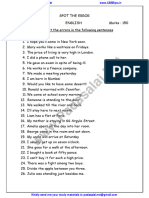 10th English Spot The Error Model Question Paper English Medium PDF Download