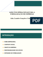 Aspectos de Formalização de Empresas