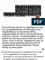 Kahalagahan NG Kulturang Popular