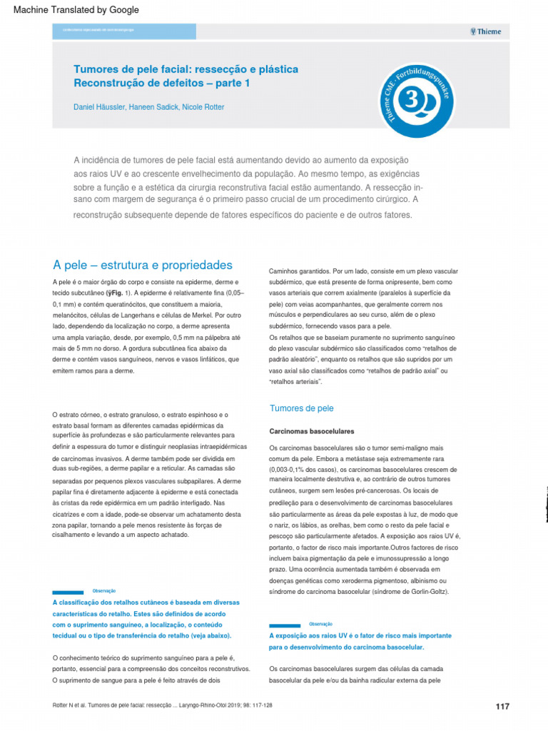 Facial Skin Tumors and Plastic Reconstruction Part 1 | PDF | Câncer ...