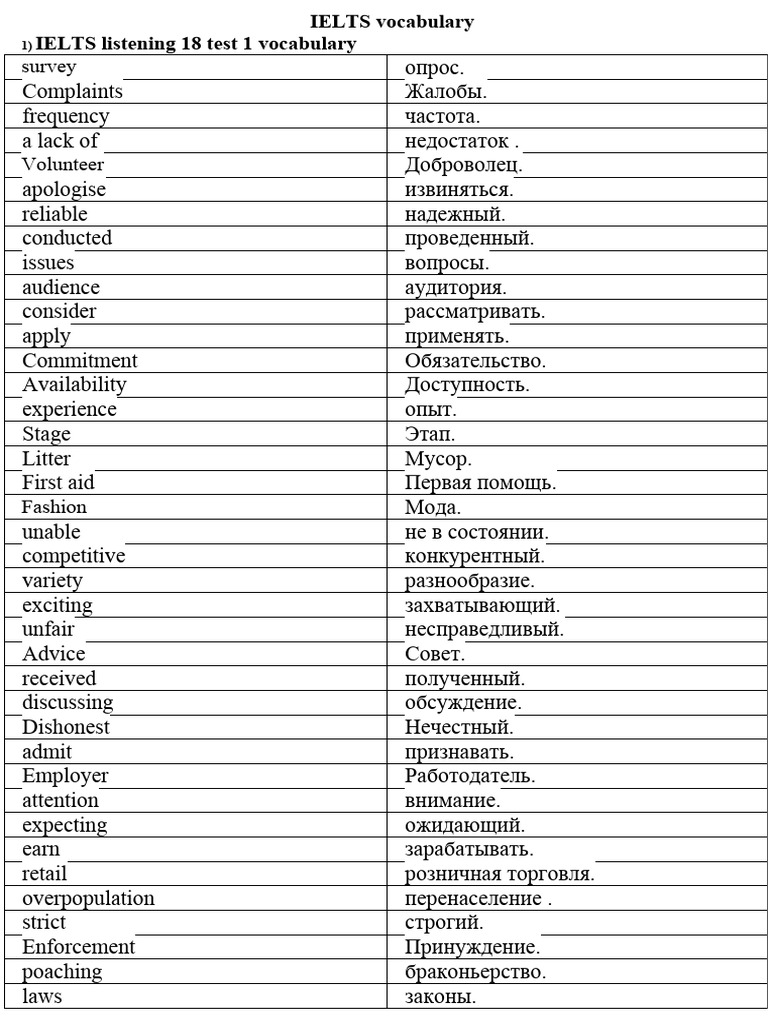 Common Words Listening Ielts 18 Test 1 Rephrasing Synonyms | PDF