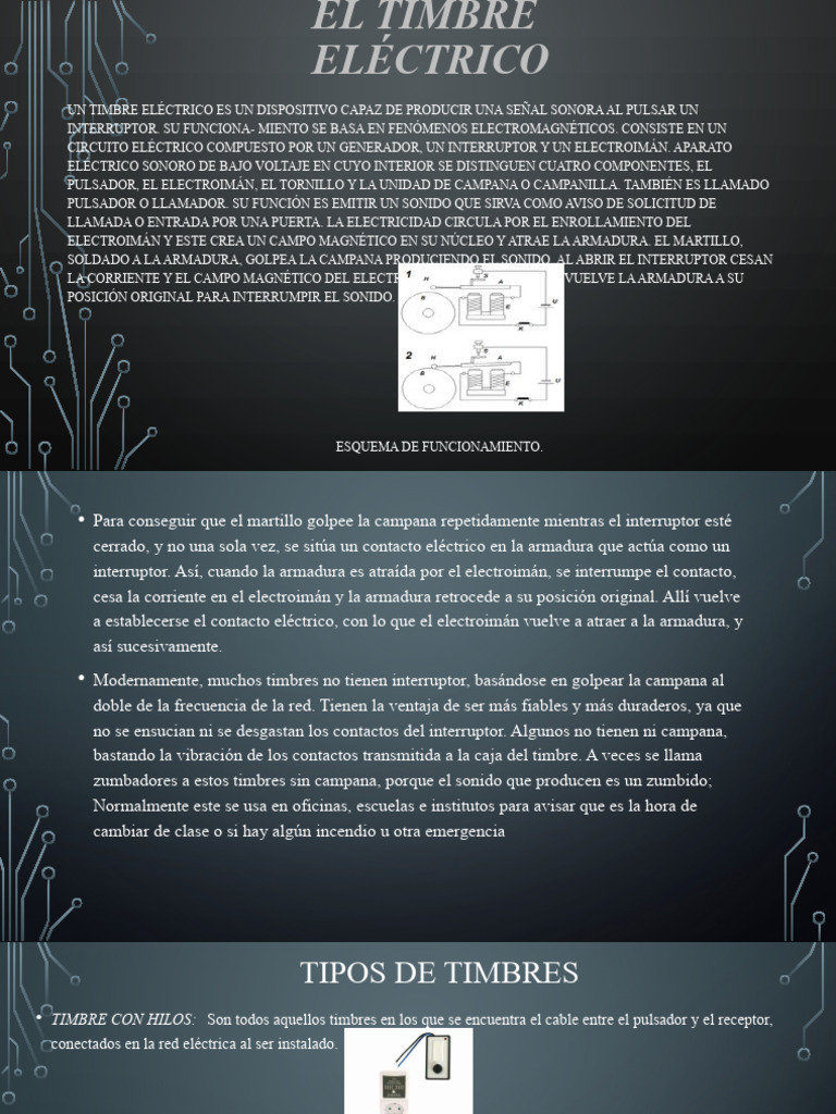 El Timbre Eléctrico | PDF | Ingenieria Eléctrica | Electricidad