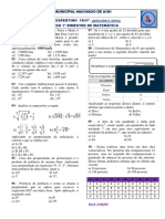 Avaliação Do 8º Ano B de Mat.