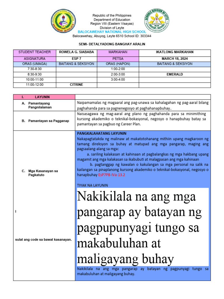 ESP 7 WEEK 5B | PDF