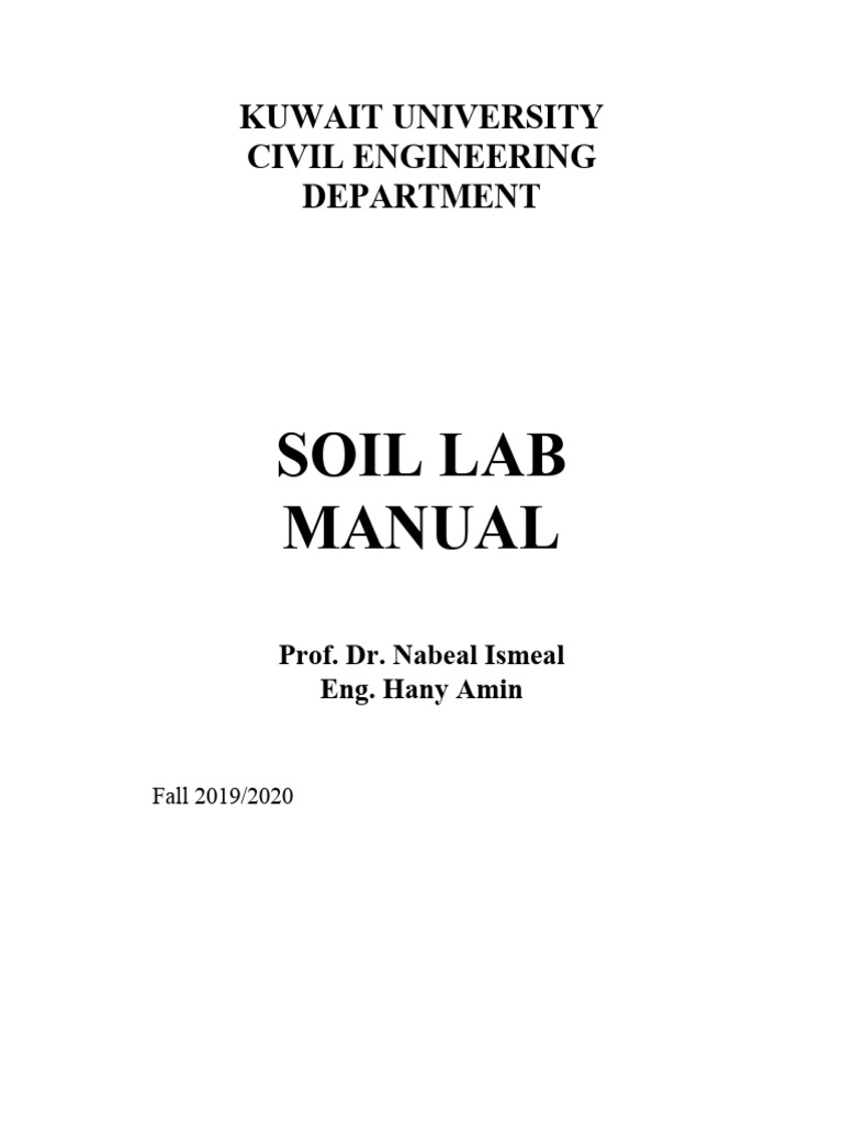 350l Soil Lab Manual Pdf Particle Size Distribution Applied And