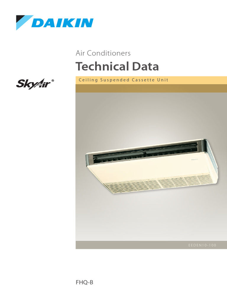 Daikin FHQ-B Ceiling Cassette Units | PDF | Power Supply | Pipe (Fluid ...