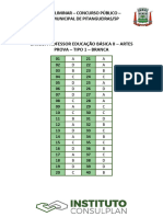 Instituto Consulplan 2024 Prefeitura de Pitangueiras SP Professor de Educacao Basica II Artes Gabarito