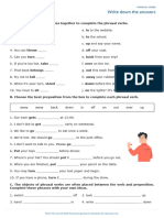 Phrasal Verbs Worksheet