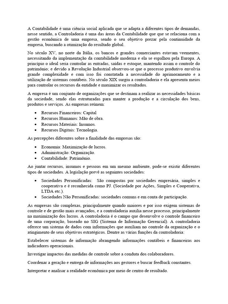 Controladoria e Gestão Empresarial Eficiente | PDF | Contabilidade ...