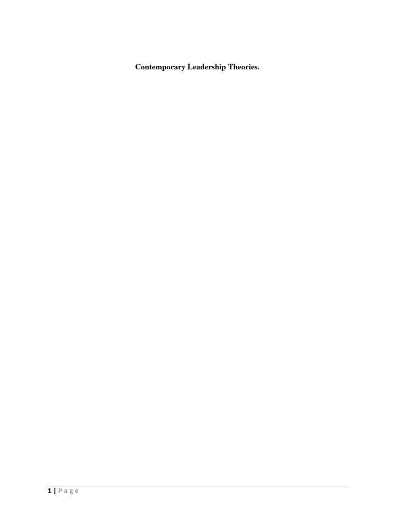 Contemporary Leadership Theories Explained | PDF | Leadership ...