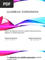 Algebraic Expressions