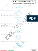 Class 9 TH Maths Test Chapter 7 TRIANGLES