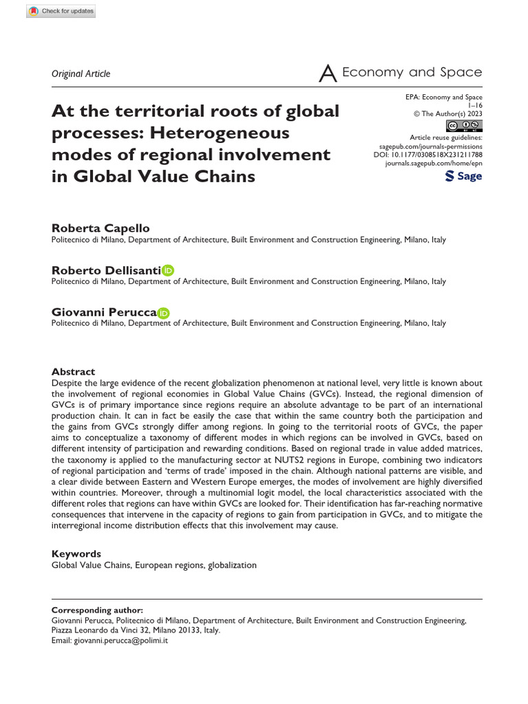 At The Territorial Roots of Global Processes | PDF | Value (Economics ...