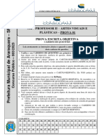 Consulpam 2023 Prefeitura de Araraquara SP Professor II Artes Visuais e Plasticas Prova