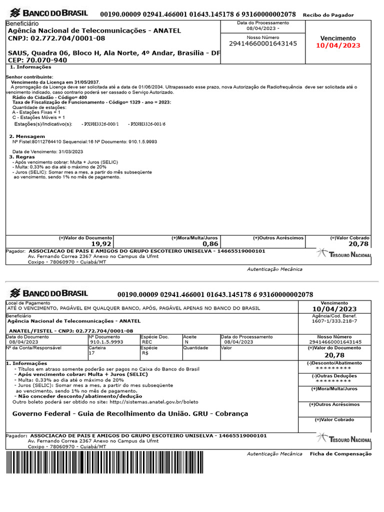 Boleto 2 radio cidad o pdf juros brasil