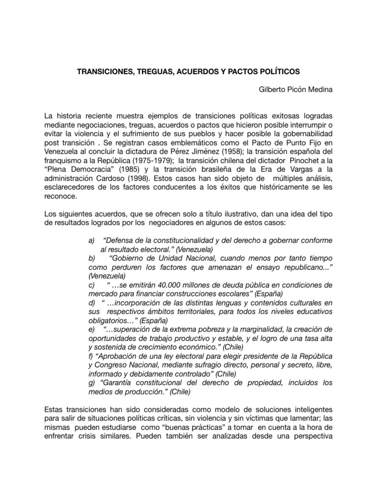 Transiciones, Negociaciones | PDF | Venezuela | Chile
