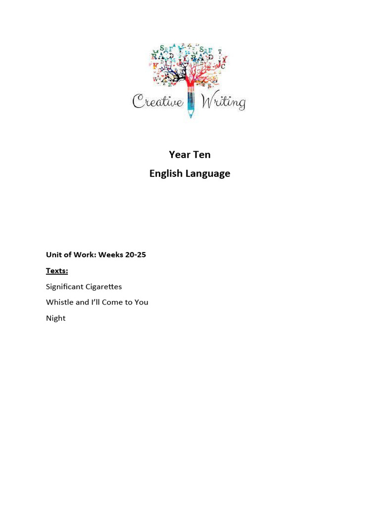 Creative Writing Workbook Pdf Plot Narrative