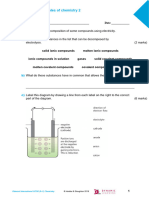 Worksheet Electrolysis