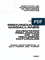 Inventario Preliminar de Los Recursos Nat Prov Magallanes - Inst Rec Nat, 1967