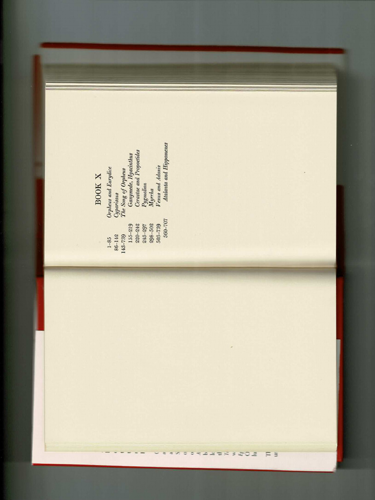 Metamorphoses X (Ed Loeb Classical Library, TR Frank Justus Miller) | PDF