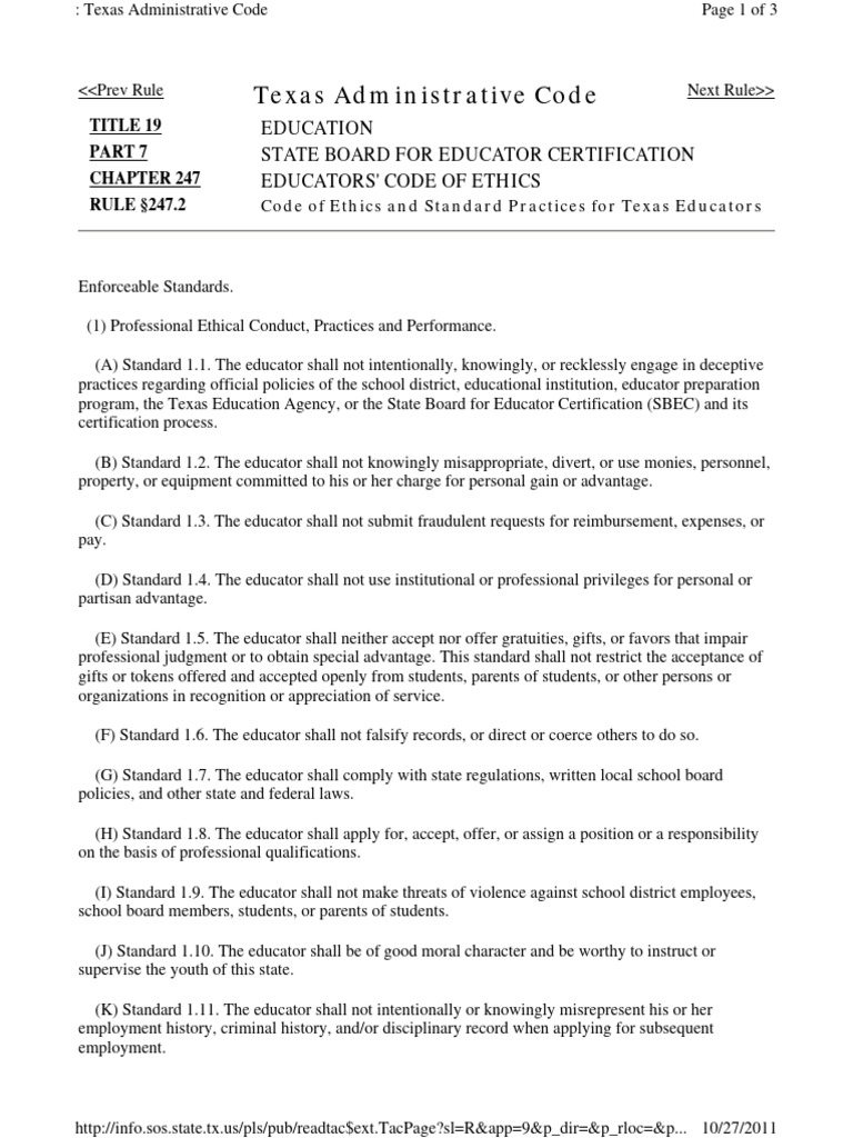 Texas code of ethics pdf communication justice