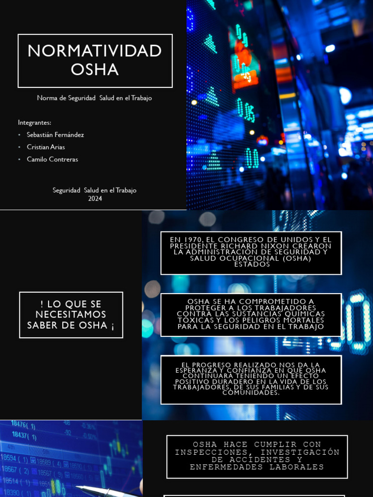 LISTA DE NORMAS DE LA OSHA visual data 6