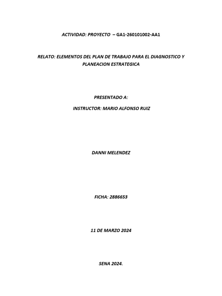 Elementos de Plan de Trabajo | PDF | Business | Planificación