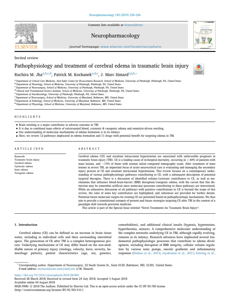 Tce Fisiopato y TX 2019 | PDF | Traumatic Brain Injury | Cell Biology