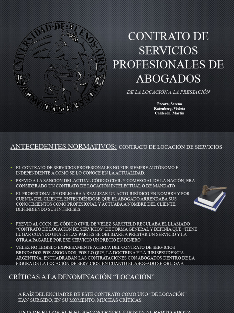 Contrato de Servicios Profesionales de Abogados | PDF | Abogado | Daños ...