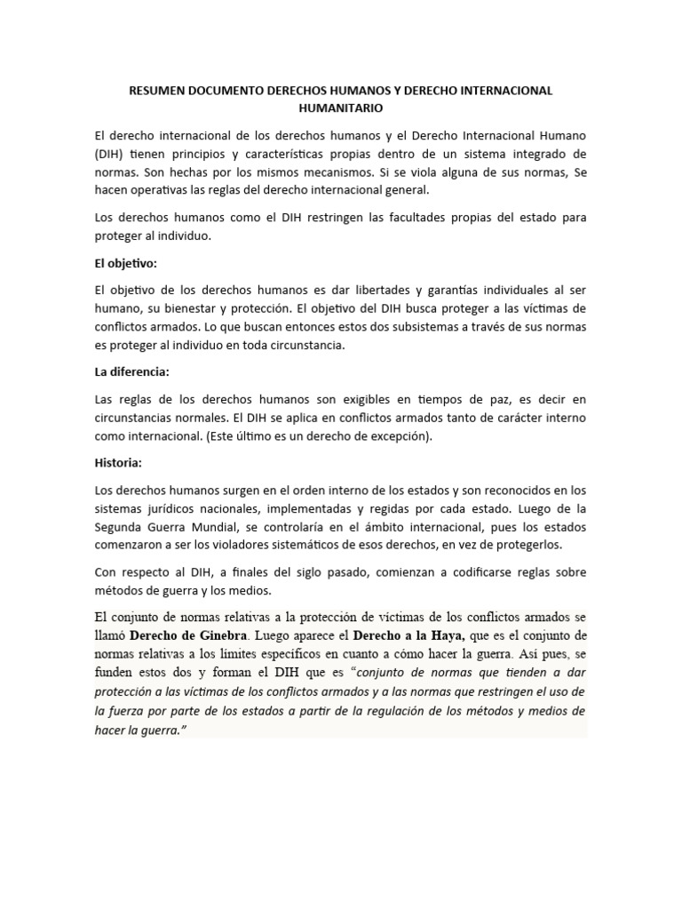 Derechos humanos y DIH | PDF | Ley humanitaria internacional | Gobierno