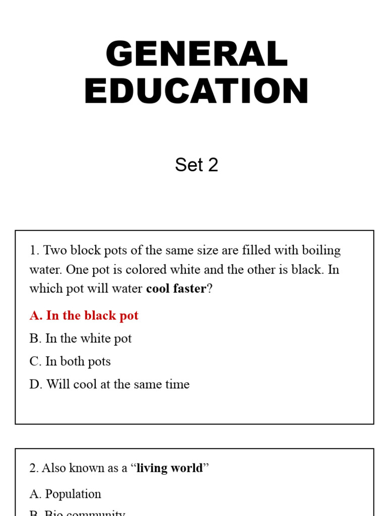 General Education Quiz Set 2 | PDF | Sound