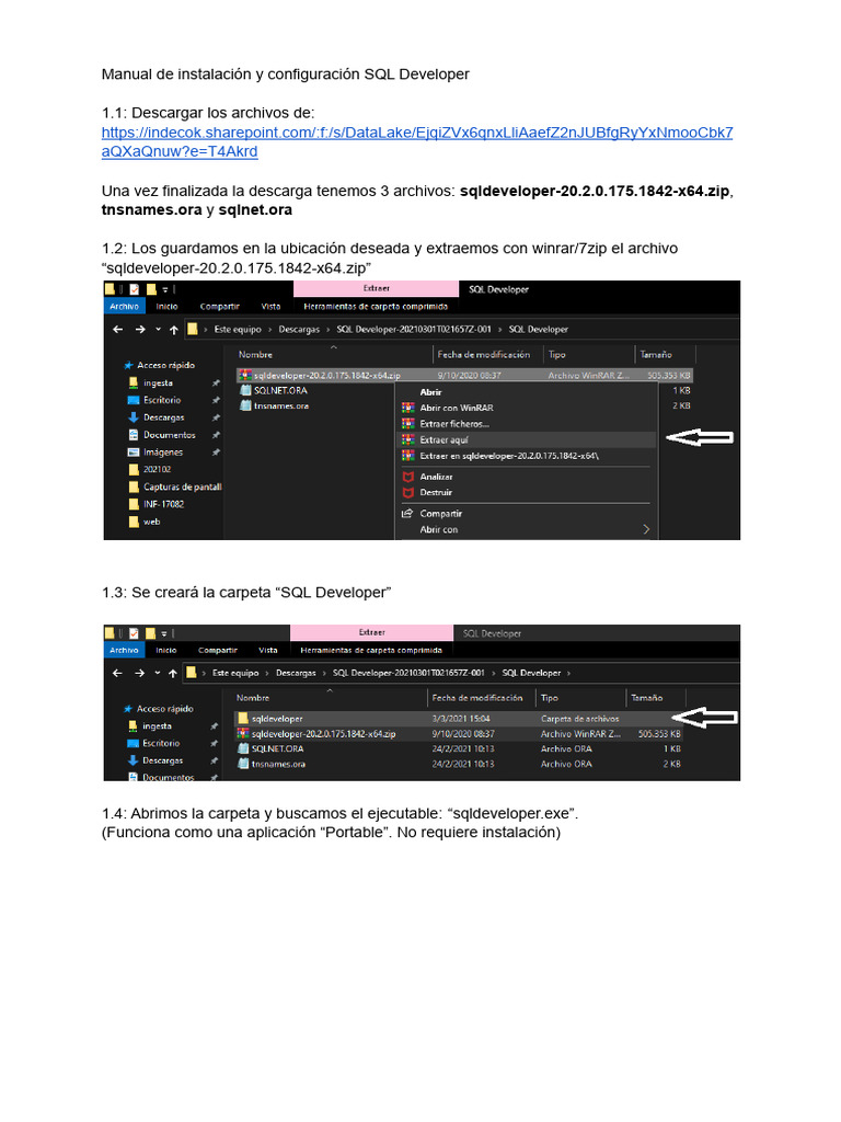 Manual Instalacion SQL Developer | PDF