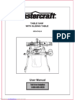 Table Saw With Sliding Table: User Manual