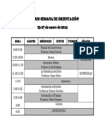 Horario Semana de Orientación