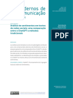 Análise de Sentimentos em Textos de Redes Sociais Uma Comparação Entre o Cha