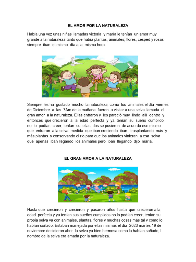 Amor por la Naturaleza en un Cuento | PDF