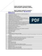 Teme Lucrari de Licenta Diploma / Disertatie in Agronomie Agricultura