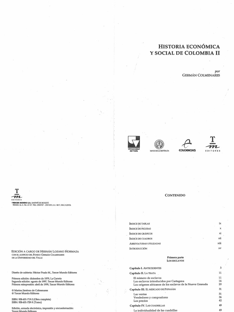 1999 Historia Económica Y Social De Colombia Ii Pdf