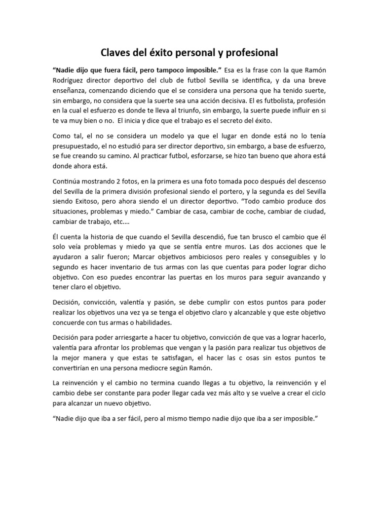 Claves Del Éxito Personal y Profesional | PDF | Relaciones personales ...