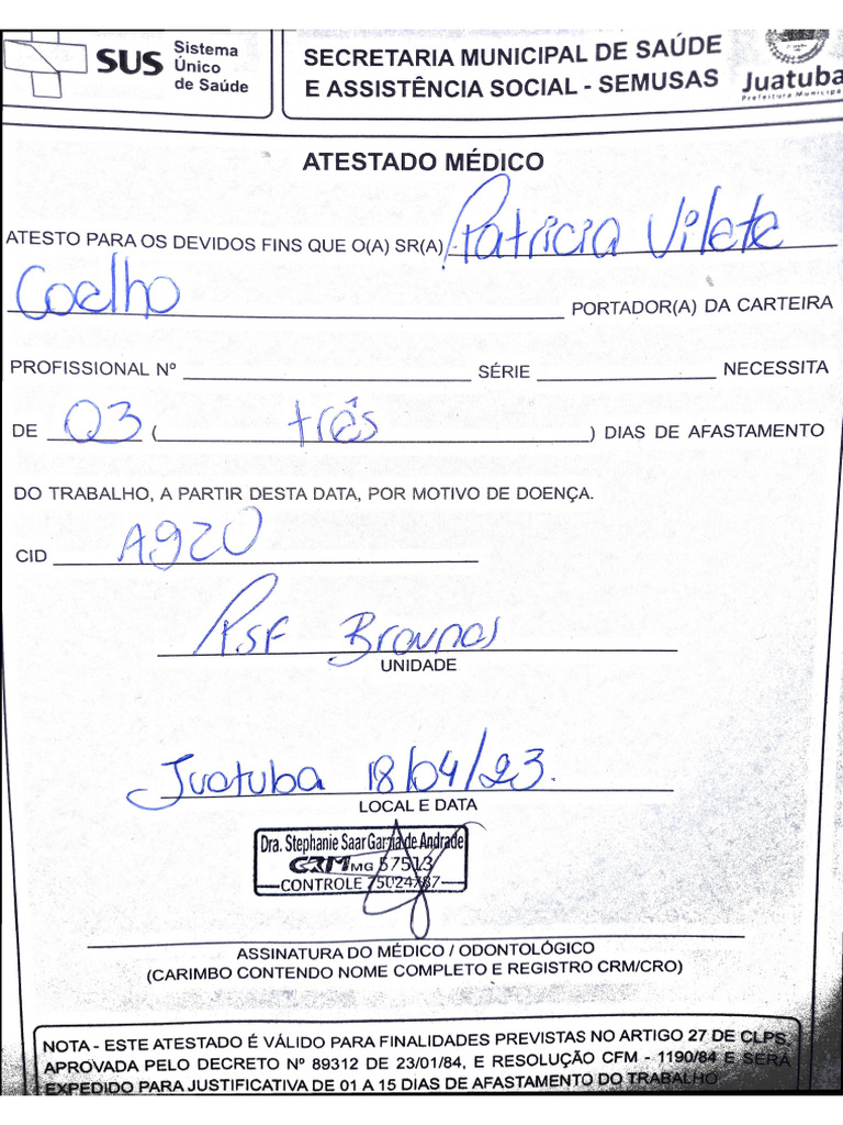 Atestado Médico | PDF