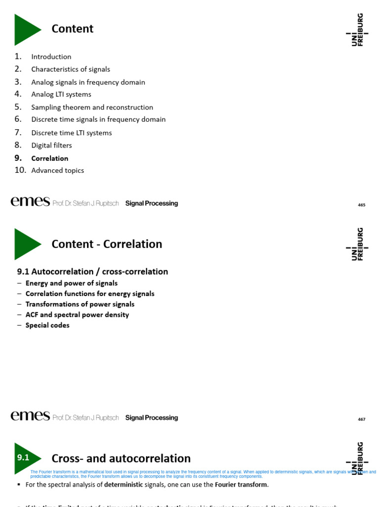 Correlation and Signal Analysis Techniques | PDF | Spectral Density ...