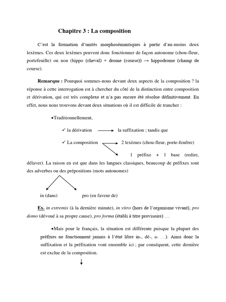 Composition des mots en français | PDF | Adverbe | Mécanique du langage