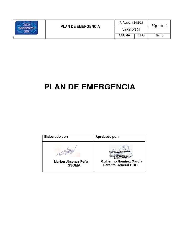 Plan de Emergencia para Empleados | PDF | Primeros auxilios | Hospital