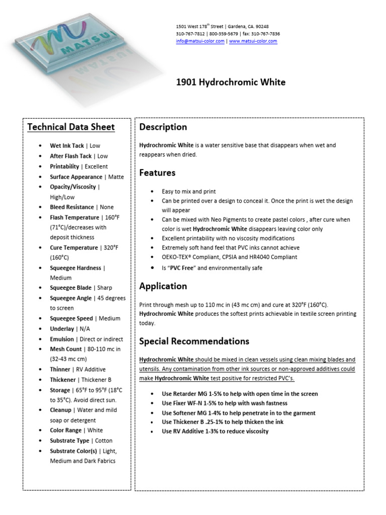 1901_Hydrochromic_White | PDF | Materials | Secondary Sector Of The Economy